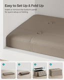 SONGMICS MAZIE Collection - 43 Inches Folding Storage Ottoman Bench, Ottoman with Storage, Foot Rest Stool, Load 660 lb, for Living Room, Synthetic Leather, Black ULSF701