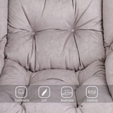 Welnow Lazy Chair with Ottoman, Modern Lounge Accent Chair with Armrests and a Side Pocket, Leisure Sofa Armchair, Reading Armchair with Footrest for Small Space, Dark Grey