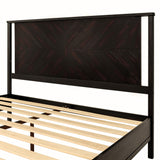 Bme Vivian 14 Inch Deluxe Bed Frame with Headboard, Rustic & Scandinavian Style with Solid Acacia Wood, No Box Spring Needed, 12 Strong Wood Slat Support, Easy Assembly, King, Rustic Golden Brown
