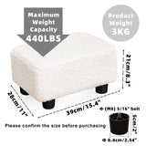 CAROLMADE Small Foot Stool Ottoman Footstool with Legs Under Desk Footrest for Living Room Bedroom and Office, Soft Ivory White