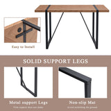 MUUOKY Dining Table Set for 4, Modern 55'' Wood Dinette Table Set for 4 with Fabric Dining Chairs,Table and Chairs Set of 4,Ideal for Kitchen Dining Room