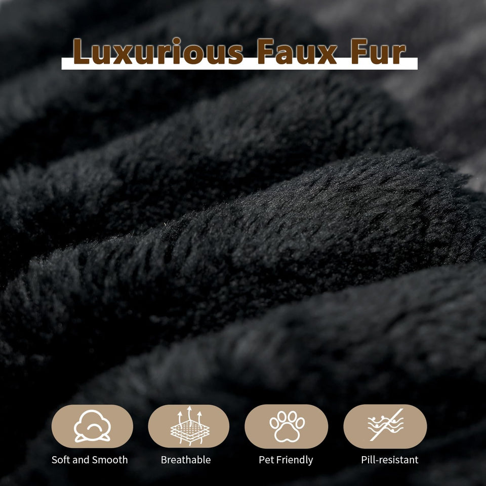 135.4" Cloud Modular Sectional Couch with 1 Ottoman,Modern Minimalist Upholstered Couches, Comfort U Shaped Sofa for Living Room,Deep Seat Corner Couch，No Assembly Required (Black,Left Facing Chaise)