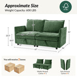 HULALA HOME 127'' Modular Sectional Sofa, Oversized U Shaped Couch with Storage Ottoman, Comfy Chenille Sofa with Deep Seat, 6 Seat Convertible Couches for Living Room, Beige