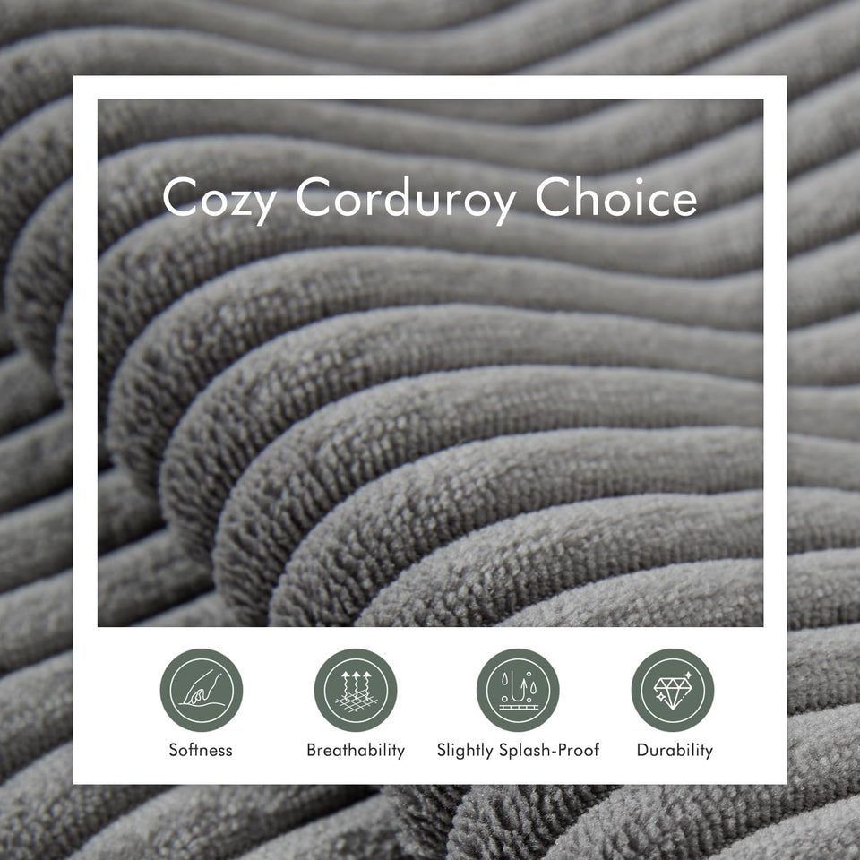 Boneless Sectional Cloud Couch Sofa for Living Room, 112" U-Shaped Modular Modern Lounge Sleeper Black Couches with Chaise, No Assemble, Cordury Compression Upholstered Sofas