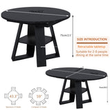 43.3in-59in Extendable Round Dining Table for 4-8,Modern Kitchen Oval Dining Table with Removable Leaves Space Saving,Wood Base with Storage Shelf for Kitchen Living Room (Walnut)