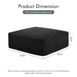 Boneless Sectional Cloud Couch Sofa for Living Room, 112" U-Shaped Modular Modern Lounge Sleeper Black Couches with Chaise, No Assemble, Cordury Compression Upholstered Sofas