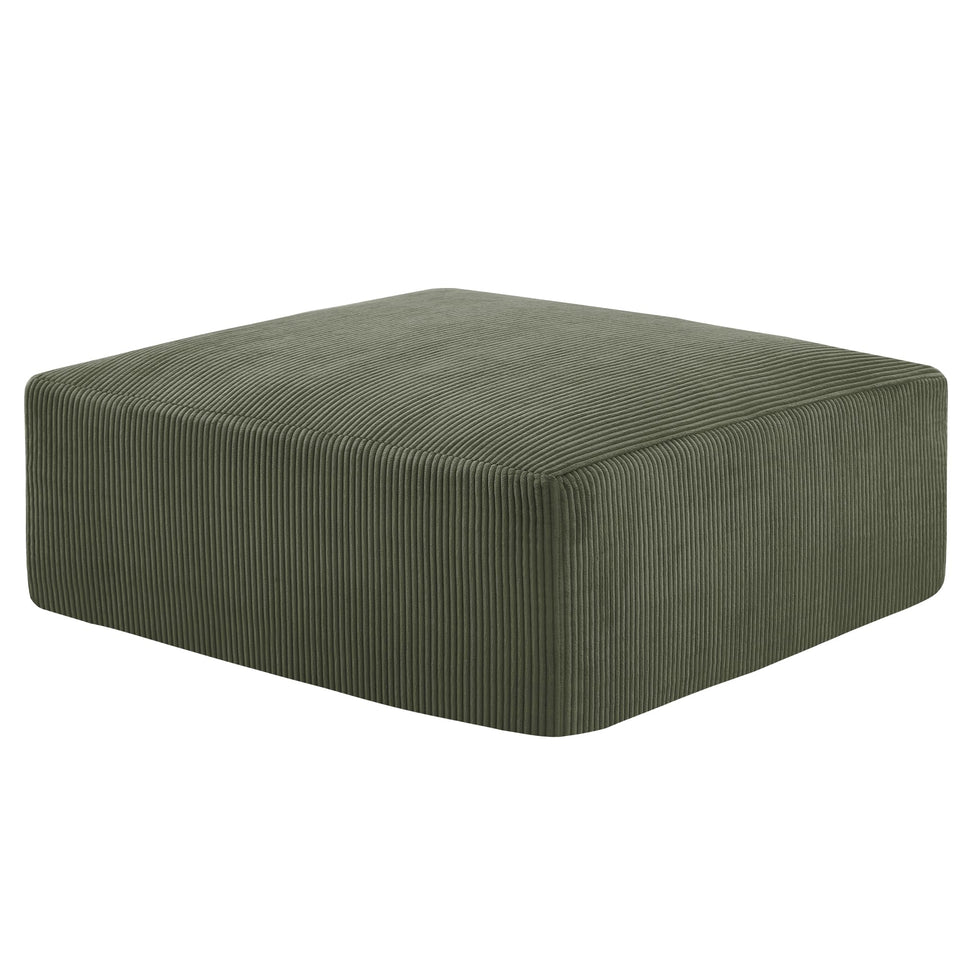 Sectional Cloud Boneless Sofa Couches for Living Room-113'' Beige 3 Seater U-Shaped Modern Lounge Couch-No Assembly Modular Corduroy Convertible Sponge Sleeper Sofas with Chaise for Home House