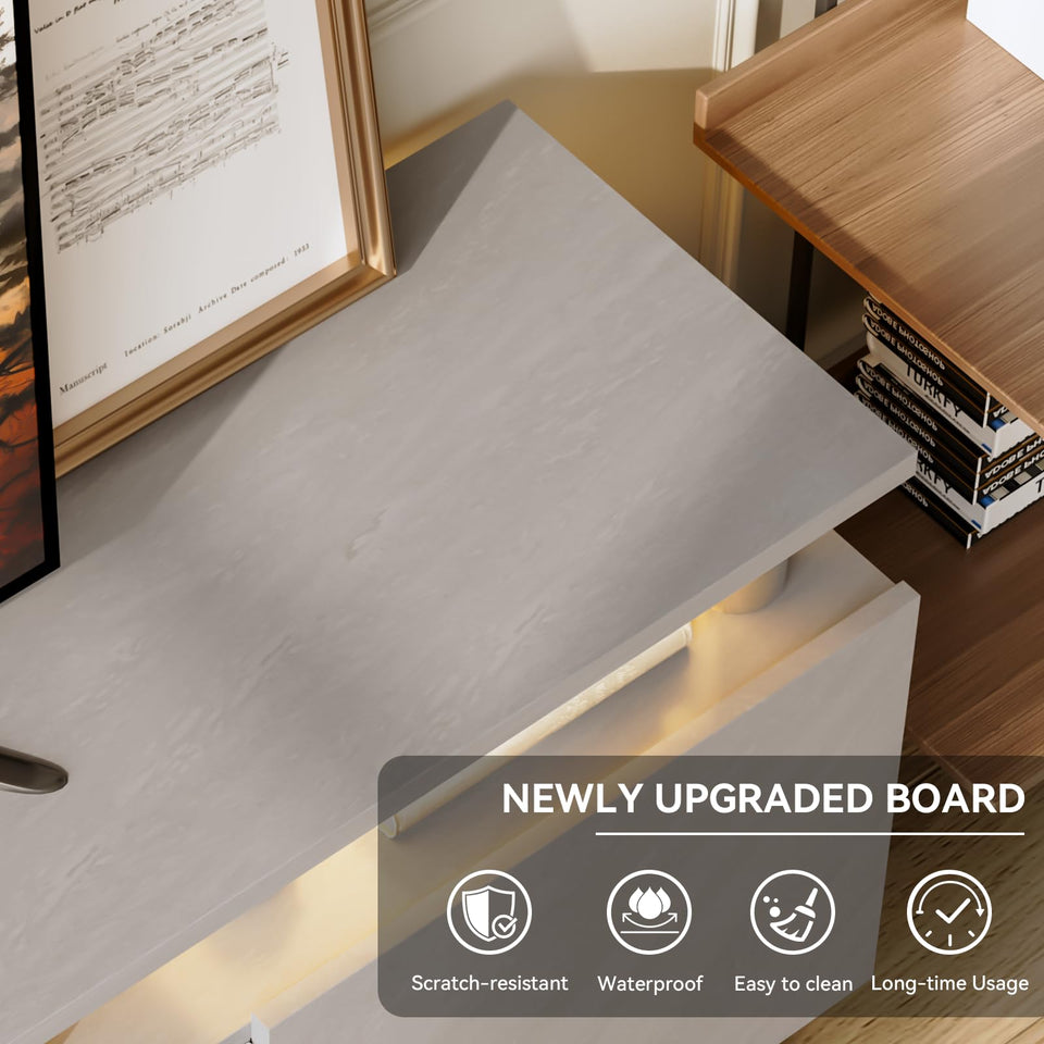 OneBlis 70" TV Stand for Living Room, Modern Entertainment Center & Media Console, Fits TVs up to 80", Storage Cabinet with Shelves, 36" Electric Fireplace with LED Flame (All Black)