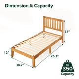 Zinus 12 Inch Solid Wood Platform Bed with Headboard/No Box Spring Needed/Wood Slat Support/Rustic Pine Finish, Queen