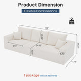 Sectional Cloud Boneless Sofa Couches for Living Room-113'' Beige 3 Seater U-Shaped Modern Lounge Couch-No Assembly Modular Corduroy Convertible Sponge Sleeper Sofas with Chaise for Home House
