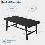 GarveeHome Industrial Dining Table for 6-8 People, 70.87" Long Wooden Kitchen Table with Sturdy Metal Frame & Rustic Brown Finish (Brown, 70.87" Long)