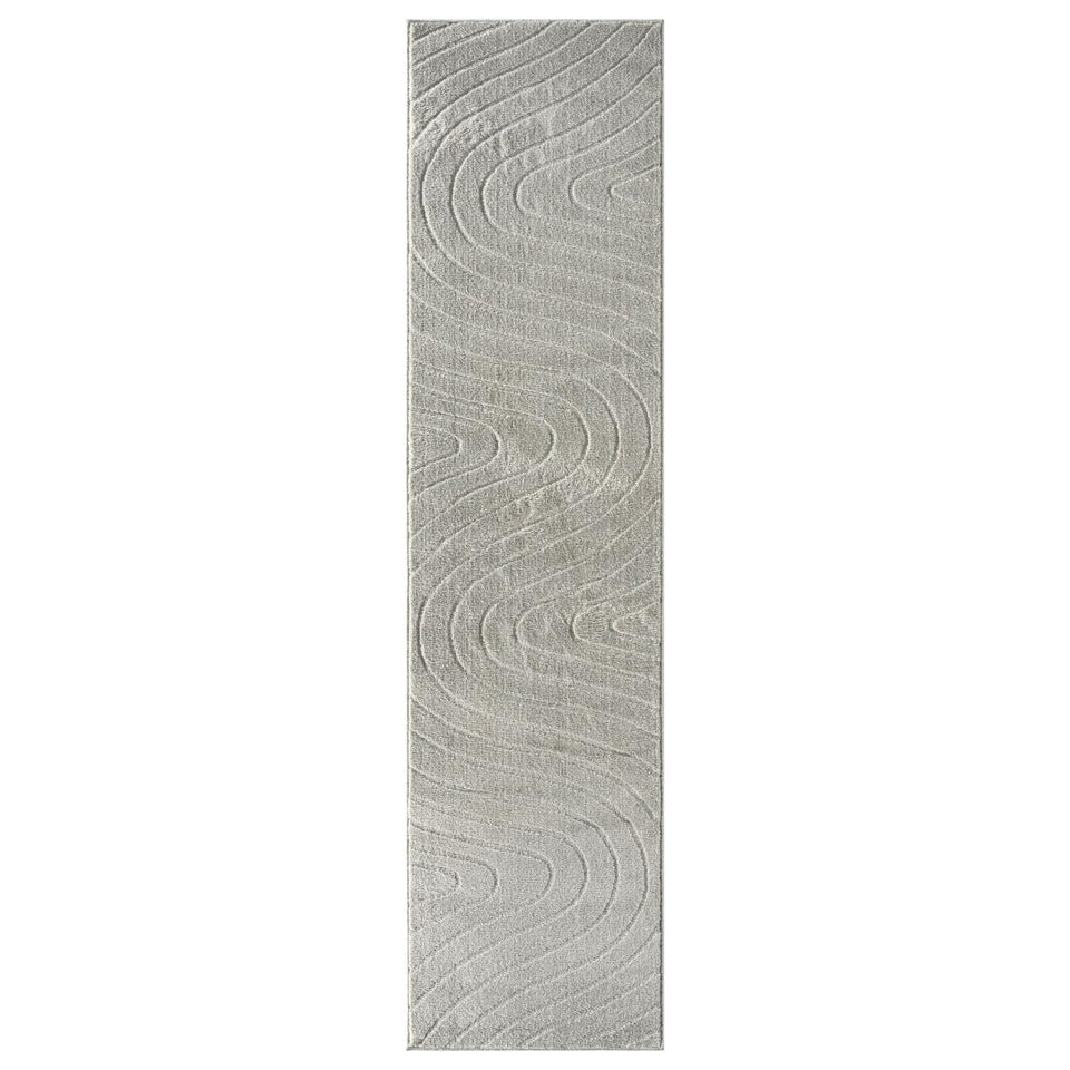 LUXE WEAVERS Modern Geometric Wave Cream 9x12 Area Rug