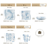 MALACASA Ivory White Dinnerware Sets, 30-Piece Porcelain Plates and Bowls Sets, Modern Dish Set for 6, Square Plates Dinnerware Set Kitchen Dishware Sets, Microwave and Dishwasher Safe, Series Flora