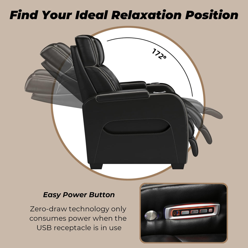 Signature Design by Ashley Boyington Contemporary Leather Match Power Reclining Sofa with USB Charging Ports, LED Lights and Adjustable Headrest, Light Gray