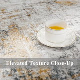 12x15 Area Rug for Living Room – Large Modern Neutral Abstract Thin Washable Carpet, Soft Low Pile Non-Slip Stain-Resistant for Bedroom Dining Room Home Office (Beige Grey)