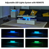 oneinmil Modern LED Coffee Table, 40" Living Room Tables with 16 Colors LED Lights, Double-Layer Design, Stylish Coffee Tables for Living Room, Black