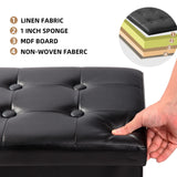 ALASDO Storage Ottoman Footrest Stool Small Ottoman with Storage Foldable Ottomans Foot Rest Footstool Bench for Living Room 17x13x13inches Grey