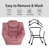 LITA Lazy Chair with Ottoman, Modern Accent Leisure Upholstered Lazy Sofa Armchair, Contemporary Lounge Reading Chair with Armrests and a Side Pocket for Living Room, Bedroom & Small Space, Dark Grey