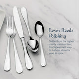 Mikasa Bravo 65-Piece Flatware Set for 12, 18/10 Stainless Steel Silverware with Full Service, Includes Forks, Knives, Spoons, and Serving Utensils