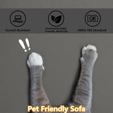 EASE MOOSE Leather Sectional Couch, Oversized Modular Sectional Sofas, Wide Deep Seat Modular Couch, Scratch Resistant Faux Leather Material, L Shaped Sofa for Big Spaces,Beige