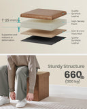 SONGMICS MAZIE Collection - 43 Inches Folding Storage Ottoman Bench, Ottoman with Storage, Foot Rest Stool, Load 660 lb, for Living Room, Synthetic Leather, Black ULSF701