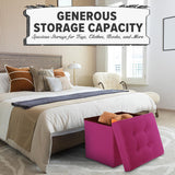 LINMAGCO Ottoman Storage Ottoman with Storage Small Foot Rest Stool Under Desk Stool Short Folding Footrest Linen Cloth Dark Gray 16X12X12IN