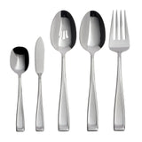 Oneida Silverware Set For 12, Moda 65-Piece Fine Flatware Set with Serving Utensils, Service For 12, 18/10 Stainless Steel, Dishwasher Safe For home, Knives Spoons and Forks Set (Silver, 65 pieces)