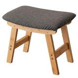 Foot Stool,Ottoman,Bamboo Small Sofa Foot Rest Under Desk,Extra Seating for Living Room, Bedroom and Kitchen(Brown Stool Legs - Beige Surface)