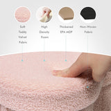 B FSOBEIIALEO Storage Ottoman Cube, Flowers Shaped Ottomans with Storage Foot Stool Footrest for Lving Room, Boucle Ottoman Seat for Dorm Room,Faux Teddy Fur, Cream White 12.6"x12.6"x12.6"