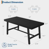 GarveeHome Industrial Dining Table for 6-8 People, 70.87" Long Wooden Kitchen Table with Sturdy Metal Frame & Rustic Brown Finish (Brown, 70.87" Long)