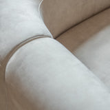 Acanva Luxury Modern Tight Curved Back Velvet Sofa, Minimalist Style Comfy Couch for Living Room Apartment, 3 Seater, Cream