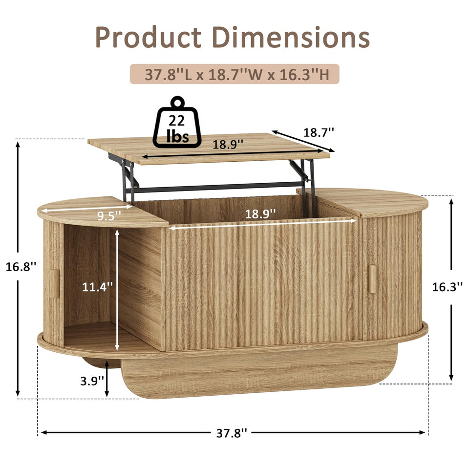 UKAOCAI 86.61'' Tambour TV Stand for 55-85 Inch, Modern Entertainment Center with Large Storage Cabinet & Open Shelves, TV Console with Sliding Doors for Living Room, Bedroom, Natural