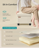 SONGMICS 15 Inches Cube Storage Ottoman, Bedroom Bench with Storage, Foot Stool with Feet, Holds Up to 660 lb, Dark Gray ULSF14GYZ