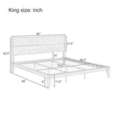 Merax Queen Size Bamboo Platform Bed, Mid-Century Modern Bed Frame with Tall Headboard, Solid Sustainable Bedframe Queen-size, Wood Slat Support, No Box Spring Needed, Easy Assembly, Noise Free, Brown