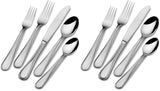 Mikasa Bravo 65-Piece Flatware Set for 12, 18/10 Stainless Steel Silverware with Full Service, Includes Forks, Knives, Spoons, and Serving Utensils