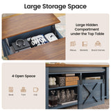 SEDETA 31.5" Lift Top Coffee Table with Storage, Square Coffee Tables for Living Room, Farmhouse Coffee Table with Large Hidden Storage Compartment and Adjustable Shelves, Black