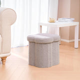 B FSOBEIIALEO Storage Ottoman Cube, Flowers Shaped Ottomans with Storage Foot Stool Footrest for Lving Room, Boucle Ottoman Seat for Dorm Room,Faux Teddy Fur, Cream White 12.6"x12.6"x12.6"