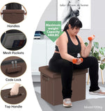 DocSafe Storage Ottoman with Lock,Fireproof Folding Ottoman Foot Rest Stool Storage Chest with Storage Safe for Important Documents,Waterproof 17 Inches Short Ottoman Foot Stool with Handles,Black