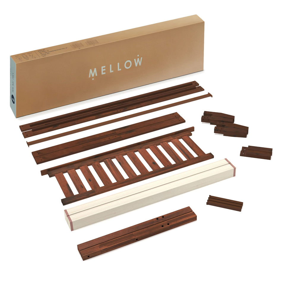 Mellow Naturalista Classic 12-Inch Solid Wood Platform Bed | Wooden Slats, No Box Spring Needed, Easy Assembly | Full, Espresso