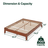 ZINUS Vivek Deluxe Wood Platform Bed Frame with Headboard, Wood Slat Support, No Box Spring Needed, Easy Assembly, Queen