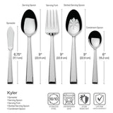 Mikasa Regent Bead 65-Piece Flatware Set for 12, 18/10 Stainless Steel Silverware with Full Service and Serving Utensils, Classic Beaded Edge Design