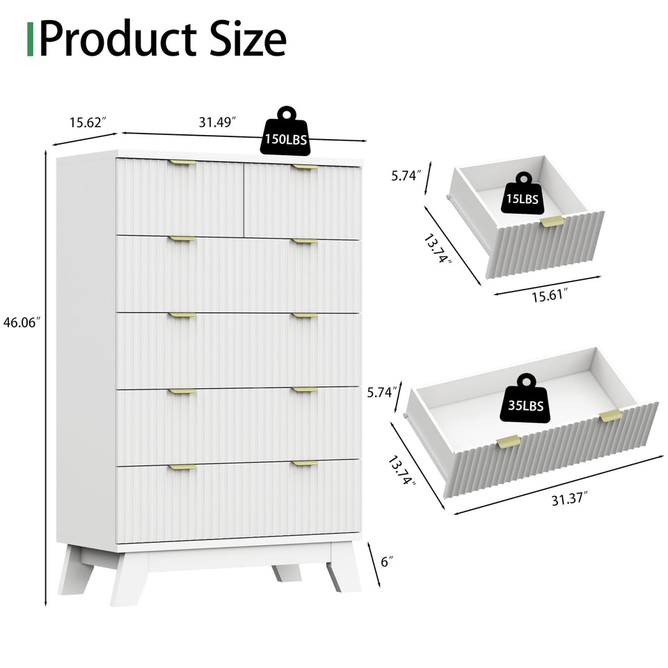 Fluted Dresser for Bedroom with 9 Drawers, 57" Wide Modern Chest of Drawers with Metal Handle, Wooden Dresser TV Stand, Wood Closet Clothes Storage Organizer for Living Room, Hallway, Natural Oak