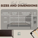 Bme Vivian 14 Inch Deluxe Bed Frame with Headboard, Rustic & Scandinavian Style with Solid Acacia Wood, No Box Spring Needed, 12 Strong Wood Slat Support, Easy Assembly, King, Rustic Golden Brown