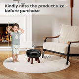 oakvivo 13in Small Foot Stool Ottoman, Round Faux Leather Foot Rest for Couch, Under Desk Pouf Footstool Footrest with Non-Skid Rubber Legs for Ling Room, Bedroom, 13''L x 13''W x 10.2''H, Green