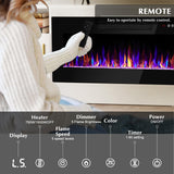 Lemberi Fireplace tv Stand with 36 inch Fireplace Up to 90" TVs, LED Light Entertainment Center and Storage, 80" Modern Wood Media TV Console with Highlight Cabinet for Living Room (White)