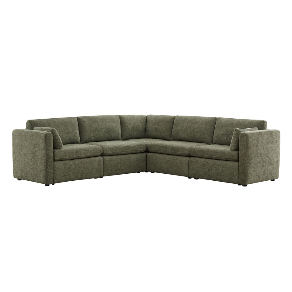CHITA Oversized Modular Sectional Sofa, FSC Certified L Shaped Sectional Couches for Living Room, 112 inch Width,4 Seat Modular Sofa with Storage Ottoman, Linen