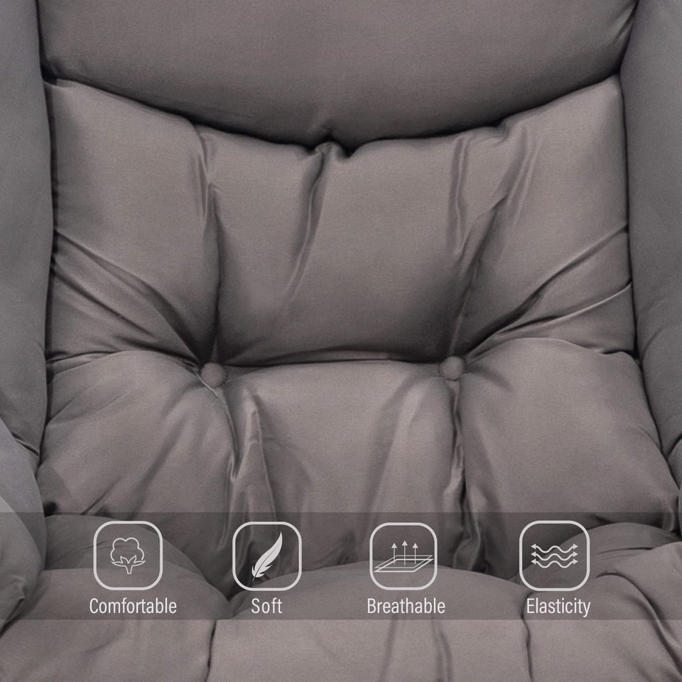 Welnow Lazy Chair with Ottoman, Modern Lounge Accent Chair with Armrests and a Side Pocket, Leisure Sofa Armchair, Reading Armchair with Footrest for Small Space, Dark Grey