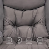 Welnow Lazy Chair with Ottoman, Modern Lounge Accent Chair with Armrests and a Side Pocket, Leisure Sofa Armchair, Reading Armchair with Footrest for Small Space, Dark Grey