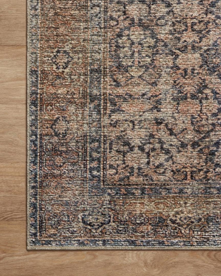 Loloi Amber Lewis Billie Collection, Ink & Salmon 10'-0" x 14'-0" Area Rug – Antique & Distressed Accent Rugs for Living Room, Bedroom, Entryway & Hallway, No Shed High Traffic Area Home Decor Rug