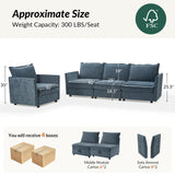 HULALA HOME 127'' Modular Sectional Sofa, Oversized U Shaped Couch with Storage Ottoman, Comfy Chenille Sofa with Deep Seat, 6 Seat Convertible Couches for Living Room, Beige